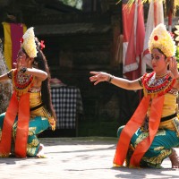 Bali dancers perform traditional dancing.