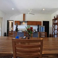 The dining area with open kitchen.