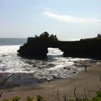 A temple on a cliff over the Bali sea.