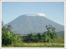 Batur volcano climbing in the Kintamani area.