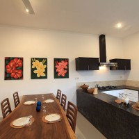 The villa has a modern kitchen.