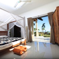 The holiday villa in Bali has three spacious bedrooms.