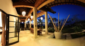 Enjoy the nightfall on the terrace in Bali.