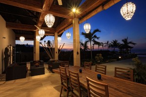 On the terrace enjoying the nightfall in Bali.