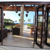 From the terrace of the villa in Bali you have a beautiful view of the Bali sea.