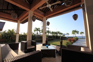 Holiday villa in Bali with covered terrace.
