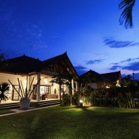 Holiday Villa Bima Sena in Bali at night.