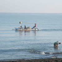 Fishermen on the Bali sea.