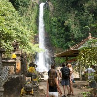 A waterfall in Bali.