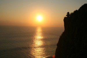 The setting of the sun in the Bali Sea.